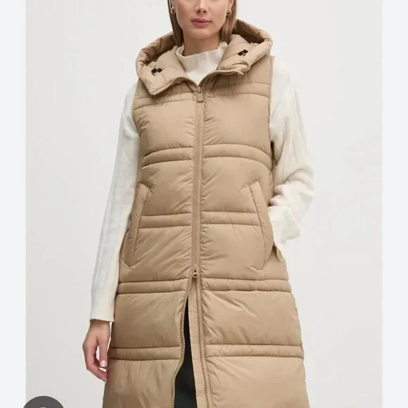Save The Duck Animal Free Hooded Judee Vest in Beige - Picture 3 of 16